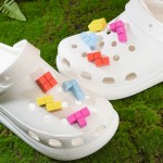 洞洞鞋配饰立体鞋花鞋扣可拆卸DIY鞋带积木俄罗斯方块